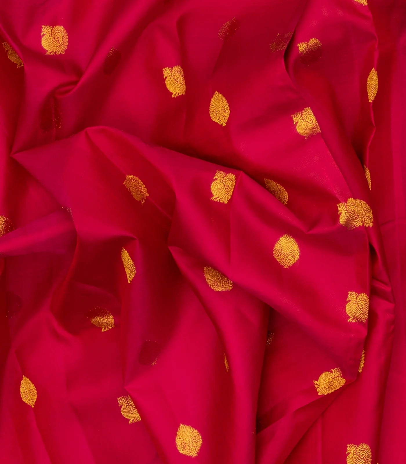 Pink Handloom Kanchipuram Silk Saree With Annam Buttas