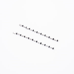 Real Black Beads Embedded in Silver Nazariya for Kids