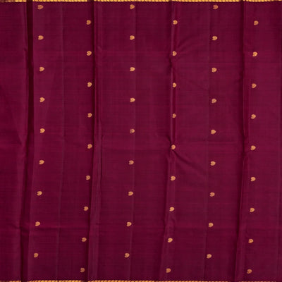Dark Green Handloom Kanchipuram Silk Saree With Floral Motifs