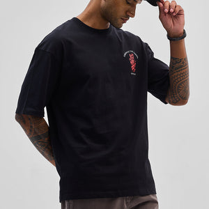 Chaos Black Oversized Fit T-Shirt