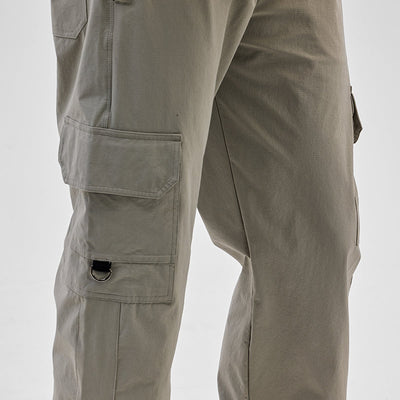 Light Grey Relaxed Fit Parachute Pants