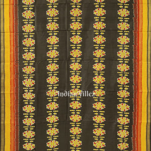 Black Kathiphera Odisha Ikat Khandua Silk Saree
