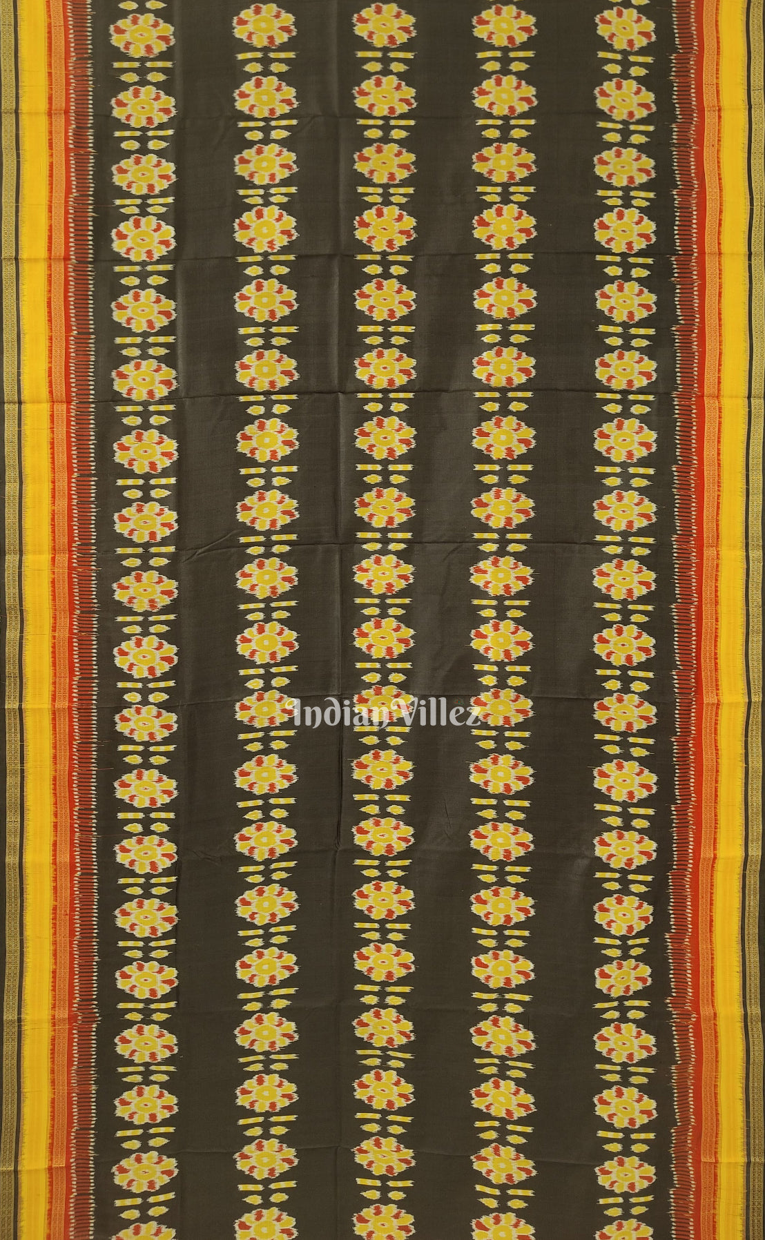Black Kathiphera Odisha Ikat Khandua Silk Saree