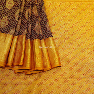 Maroon Golden Diamond Pure Kanjivaram Silk Saree