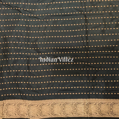 Black Designer Pure Banarasi Katan Silk Saree