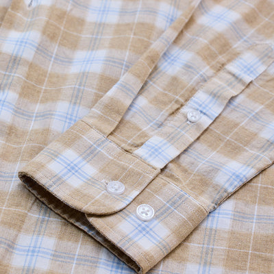 Beige Checks Slim Fit Shirt