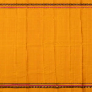Red Handloom Kanchipuram Korvai Silk Saree With Mustard Border