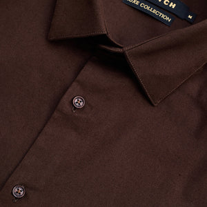 Dark Brown Stretchable Slim Fit Shirt