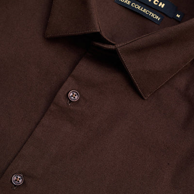 Dark Brown Stretchable Slim Fit Shirt