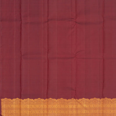 Bottle Green Handloom Kanchipuram Silk Saree With Meena Buttas