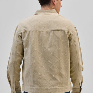 Beige Geometric Overshirt