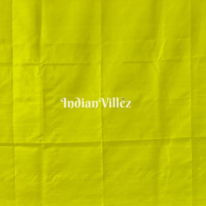 Navy Blue & Parrot Green Radha Krishna Village Theme Pattachitra Saree