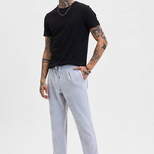 Light Grey Corduroy Relaxed Fit Trousers