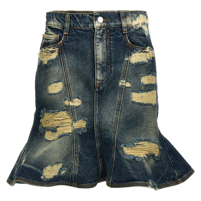 Marc Jacobs The Rip And Repair Straight Jean Skirt