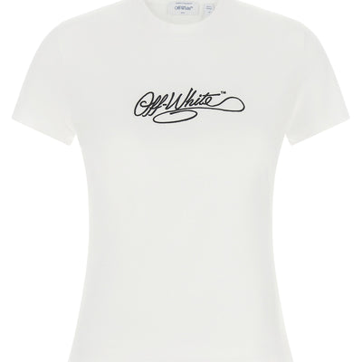 Off White Logo Embroidery T-shirt
