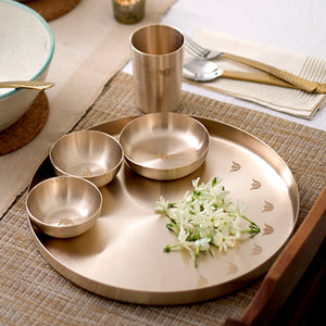 Brown - Tulsi Kansa Dinner Set