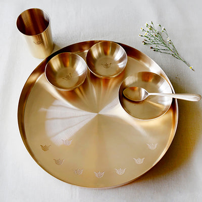 Brown - Tulsi Kansa Dinner Set
