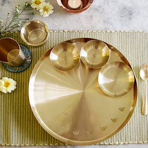 Brown - Tulsi Kansa Dinner Set