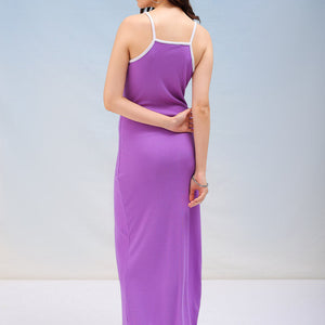 Women's Solid Fitted Maxi Slit Dress