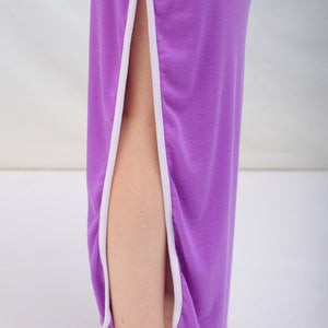 Women's Solid Fitted Maxi Slit Dress