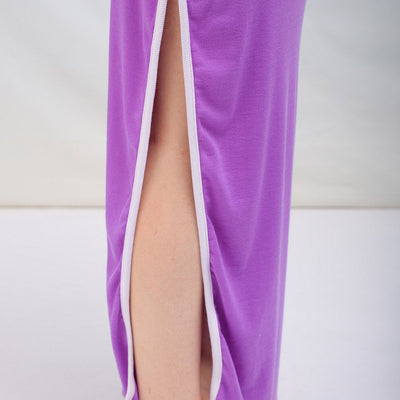 Women's Solid Fitted Maxi Slit Dress