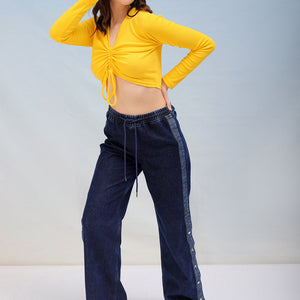 Women's Solid Fitted Ruched Top