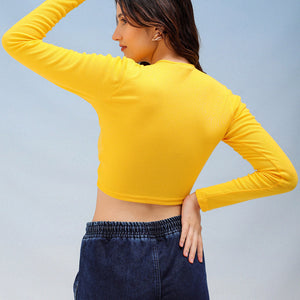 Women's Solid Fitted Ruched Top