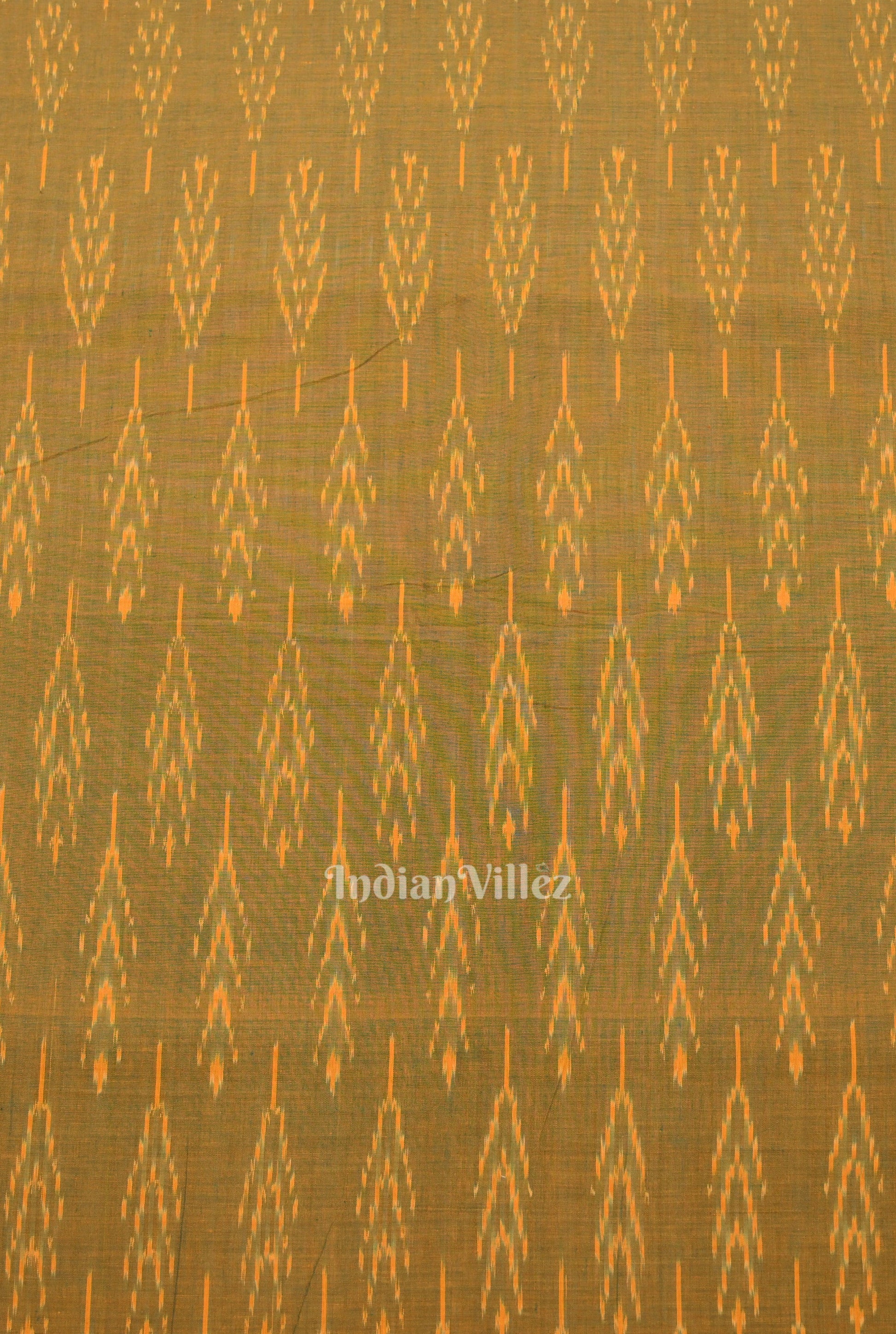 Green Dual Tone Pochampally Ikat Cotton Fabric