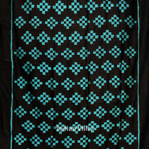 Black Odisha Ikat Pasapali Contemporary Silk Saree