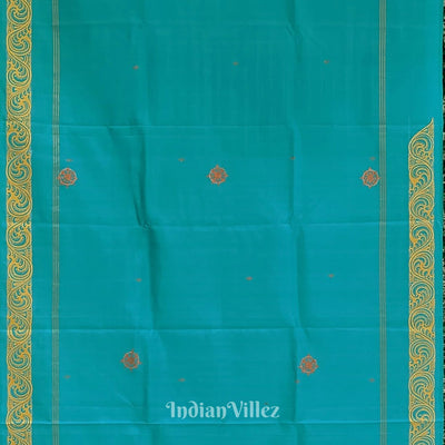 Green Ramayan Theme Hand-Painted Pattachitra Saree