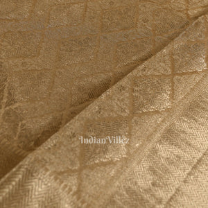 Pure Golden Zari  Floral Woven Tissue Banarasi Saree