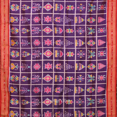 Purple Nabakothi Odisha Ikat Khandua Silk Saree