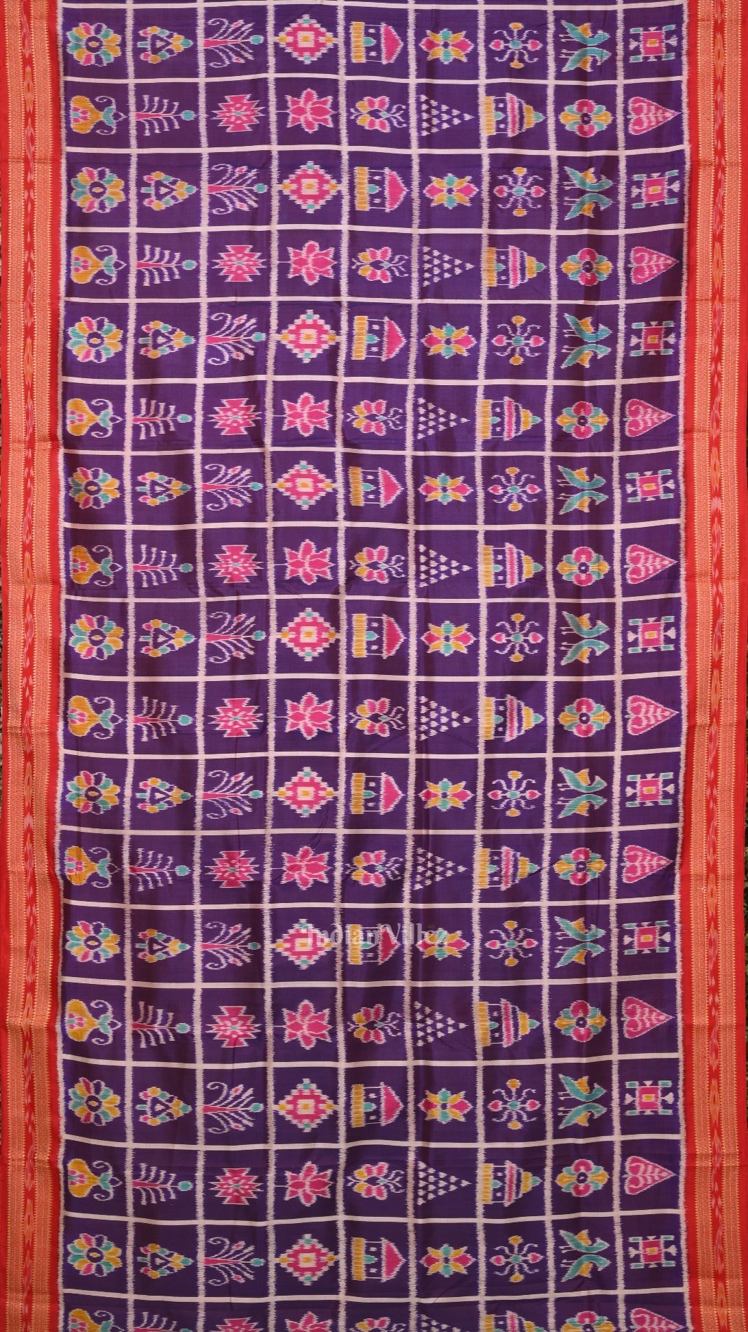 Purple Nabakothi Odisha Ikat Khandua Silk Saree