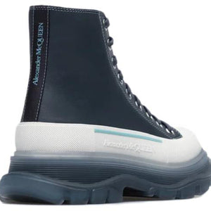 Alexander Mcqueen Tread Slick Boot Navy White (Women'S)