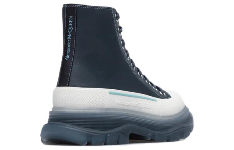 Alexander Mcqueen Tread Slick Boot Navy White (Women'S)
