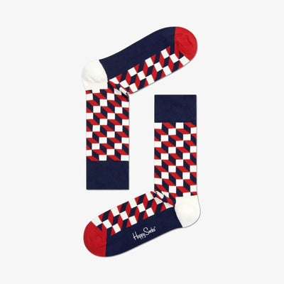 Happy Socks | FILLED OPTIC SOCK  { NAVY