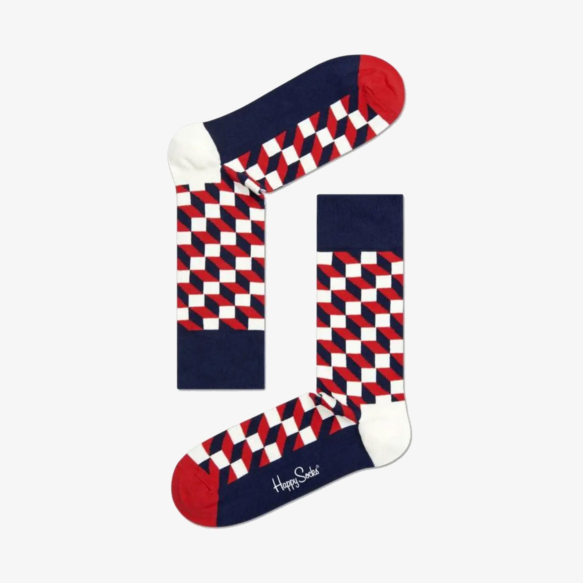 Happy Socks | FILLED OPTIC SOCK  { NAVY