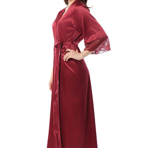 Eternal Bliss Full-length Satin Robe - Rio Red