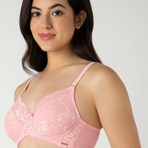 Luxe Support Non-Padded Wired Bra  - Rose Elegance