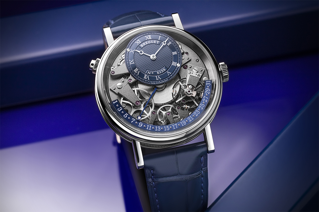 Breguet Tradition Silver & Grey Dial Blue 40 MM Watch for Men