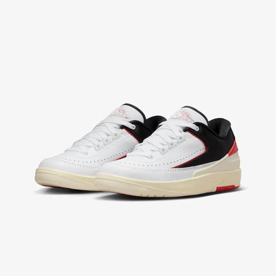 Jordan | AIR JORDAN 2 RETRO LOW  { WHITE/UNIVERSITY RED-BLACK-COCONUT MILK