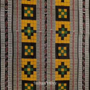 Yellow Black Odisha Ikat Pasapali Bichitrapuri Silk Saree