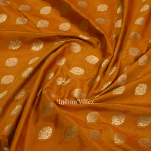 Orange Soft Pure Mashru Satin Silk Banarasi Saree