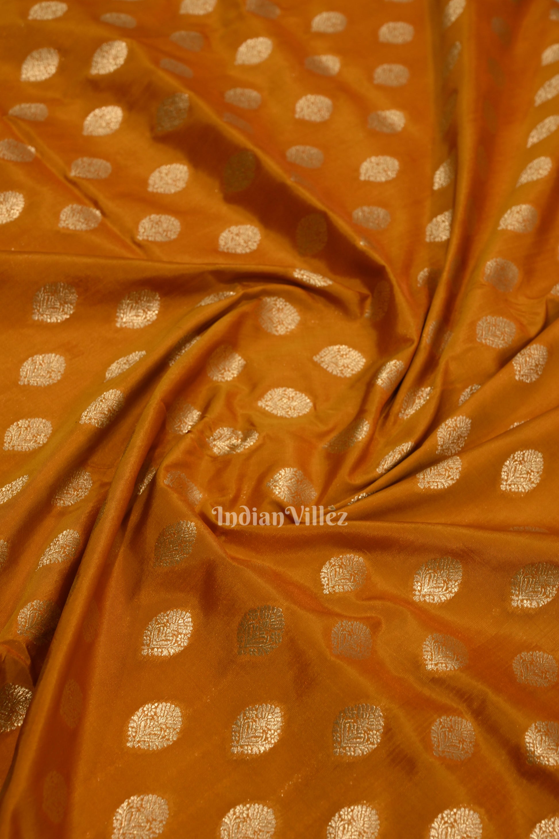 Orange Soft Pure Mashru Satin Silk Banarasi Saree