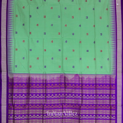 Green Laxmi Pada Design Odisha Ikat Bomkai Silk Saree