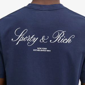 SPORTY & RICH | VENDOME RESORT T-SHIRT { NAVY