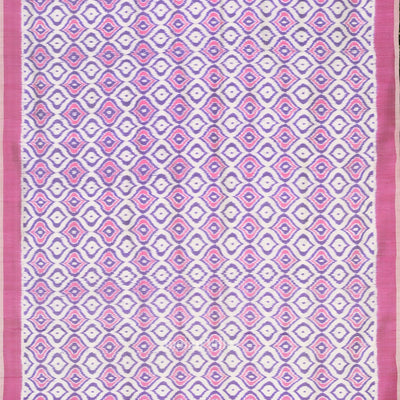 White Pink Odisha Ikat Contemporary Designer Saree