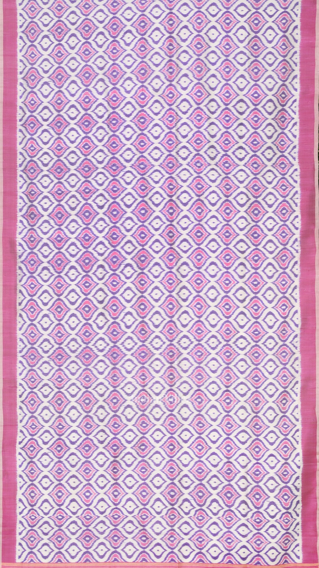 White Pink Odisha Ikat Contemporary Designer Saree