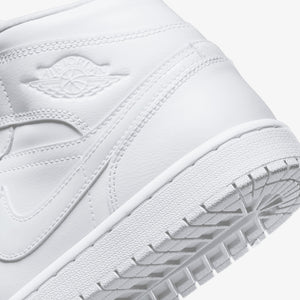 JORDAN | AIR JORDAN 1 MID { WHITE/WHITE-WHITE