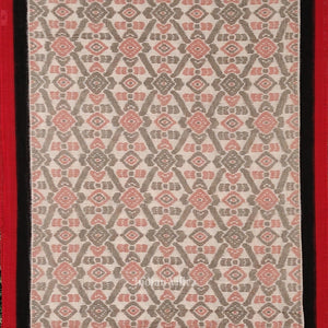 Cream Red Computer Maniabandha Cotton Saree
